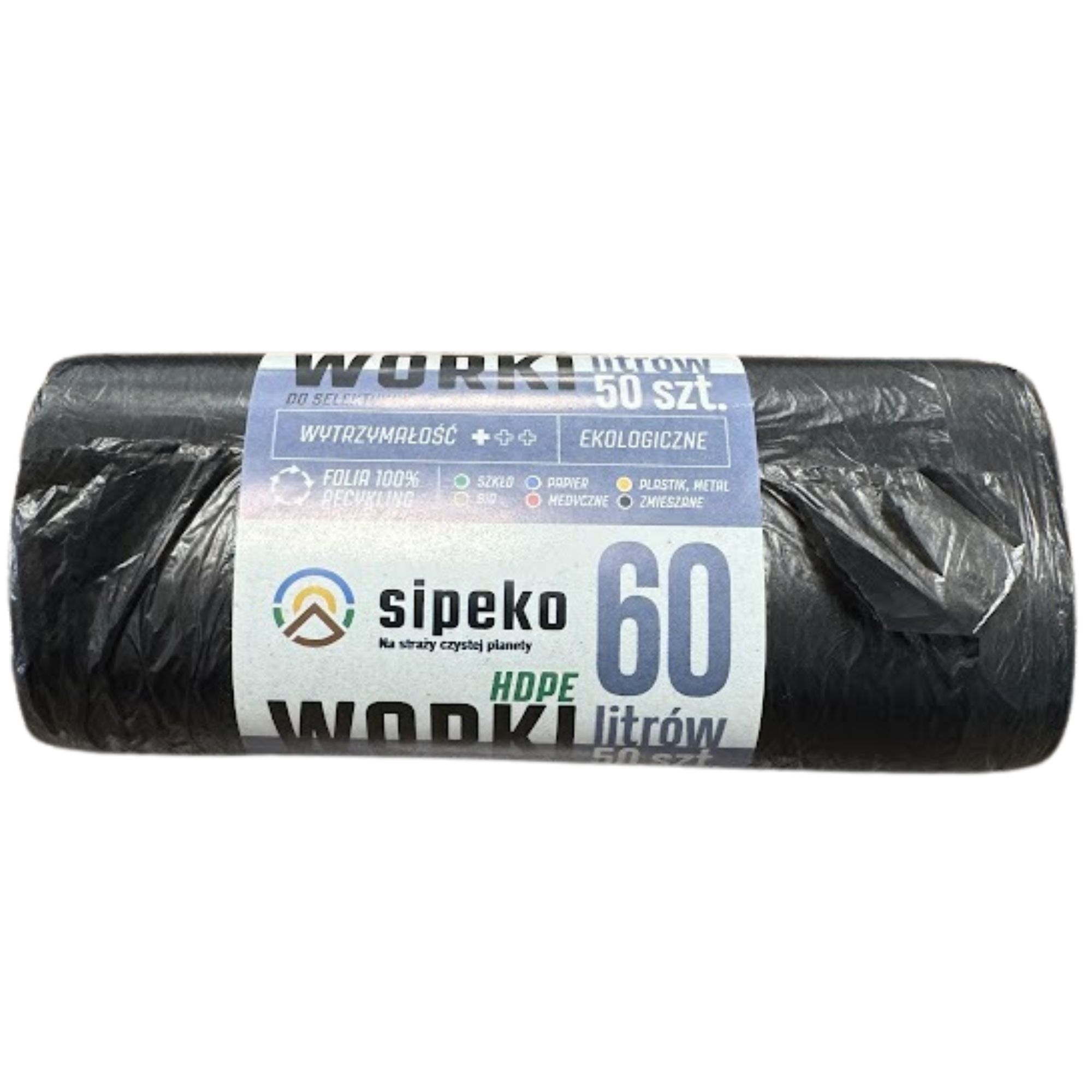 Saci gunoi, 60l, 50buc, Eco Strong, negru